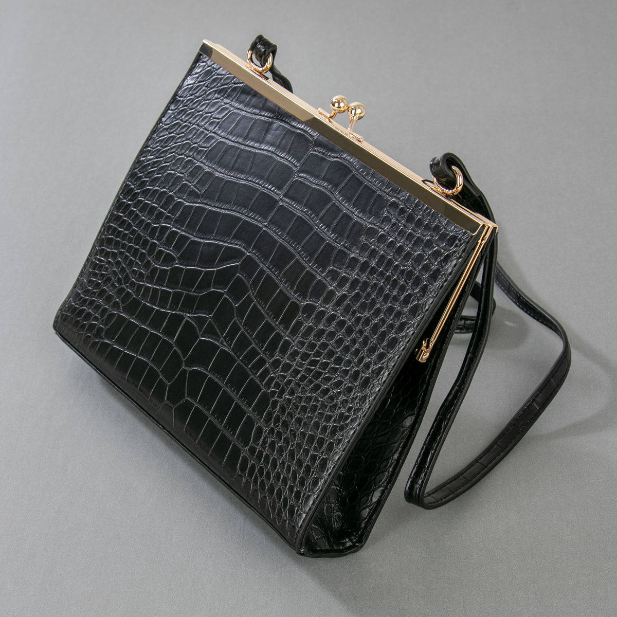 Valentina Faux Crocodile Skin Handbag –