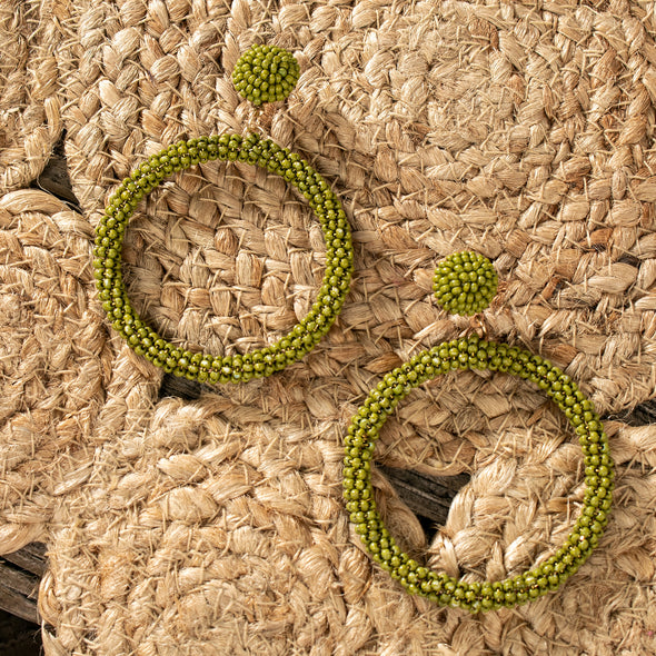 Swara Beaded Hoops Earrings