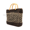 Straw Tote Bag with Wooden Handle