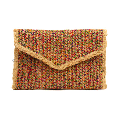 Straw Multicolored Clutch