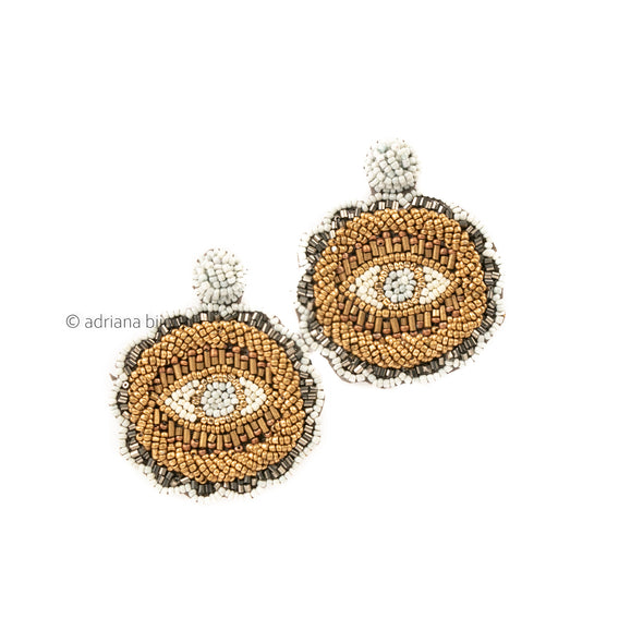 Evil Eye Round Beaded Earrings