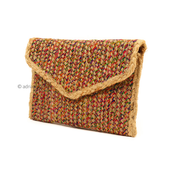 Straw Multicolored Clutch