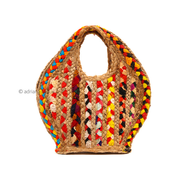 Multi Straw Jute Tote Bag