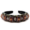 Velvet Padded Rhinestone Crystal Beaded Headband