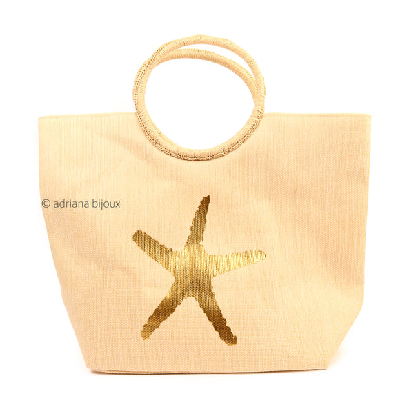 Sea Star Straw Tote Bag