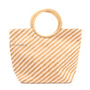 Diagonal Stripes Straw Tote Bag