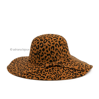 Cheetah Print Suede Sun Hat