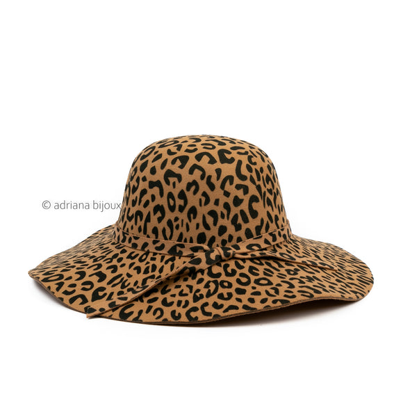 Cheetah Print Suede Sun Hat