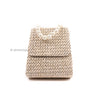 Small Straw Bag with Pearl Handle