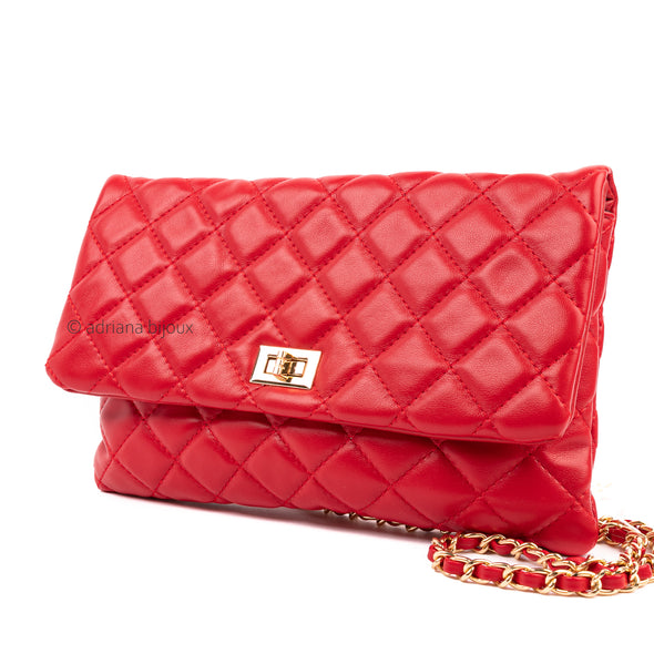 Vegan Leather Quilted Clutch