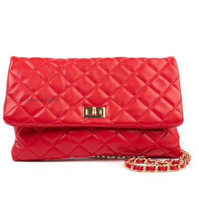 Vegan Leather Quilted Clutch