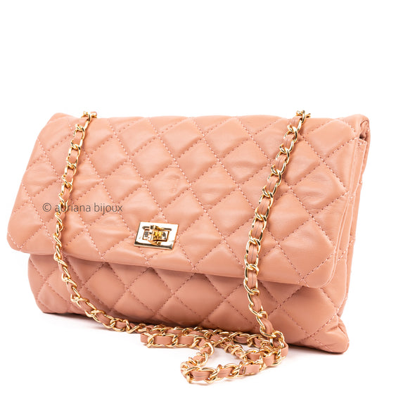 Vegan Leather Quilted Clutch