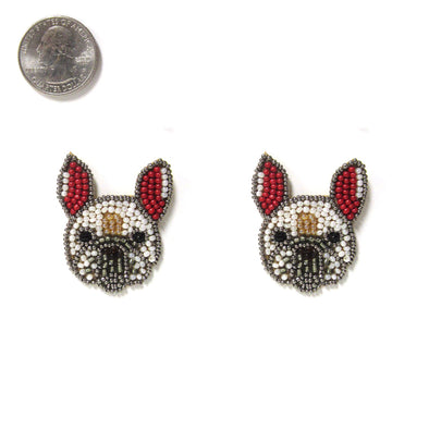 Beaded Bulldog Earrings