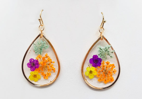 Flower Teardrop Earrings 1249