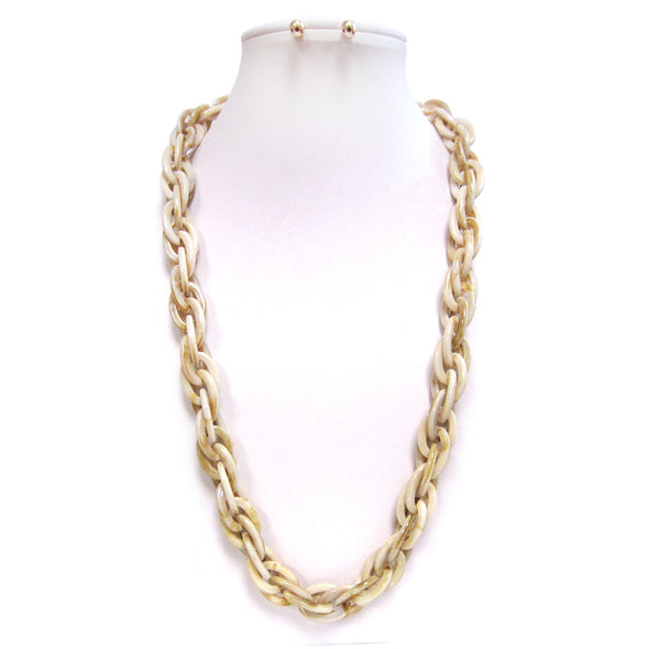 Long Chainlink Necklace Set